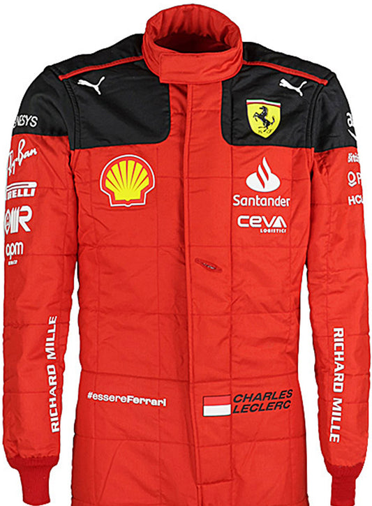 Charles Leclrec Ferrari 2023 F1 Sublimation Printed Race Suit, All Sizes Available