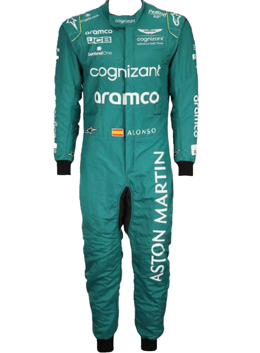 Fernando Alonso 2023 Aston Martin F1 Race Suit CIK FIA Approved Go Kart Racing Suit