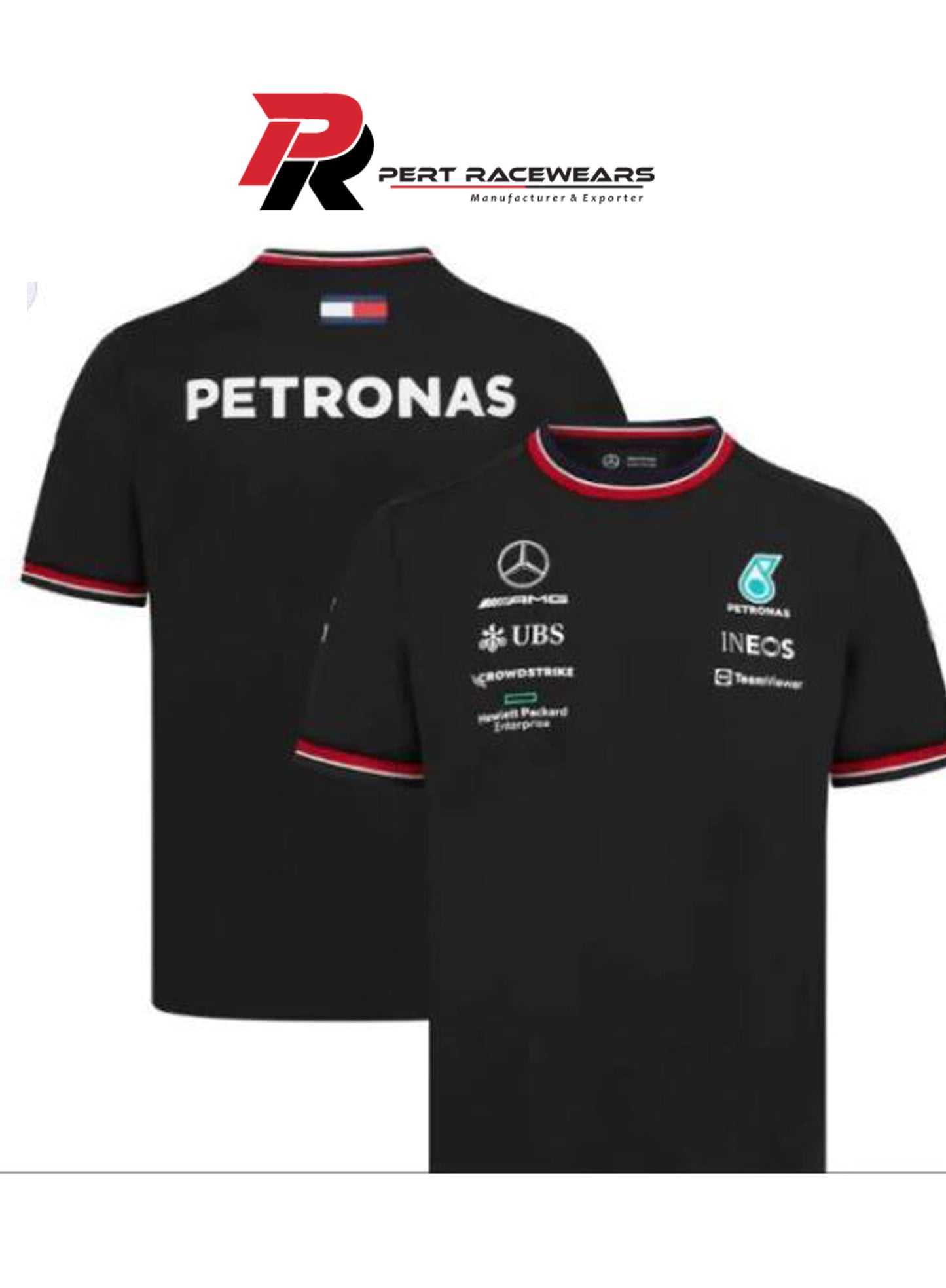 2022 F1 Mercedes AMG Petronas Team Black T-Shirt Racing T-Shirt