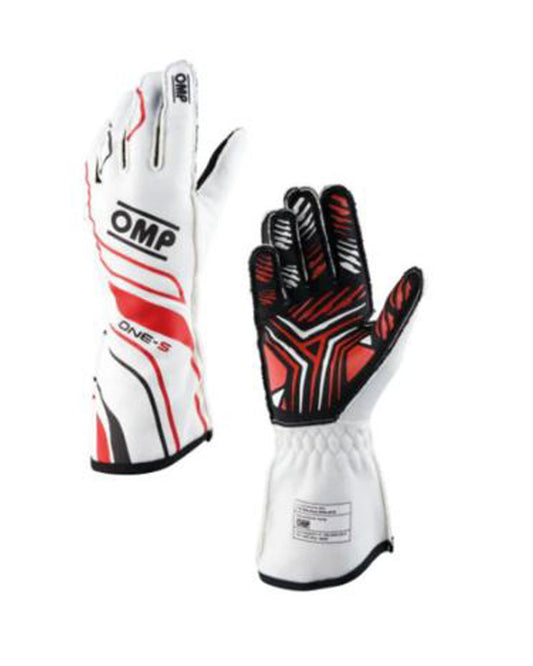 OMP Red & White Go Kart Racing Gloves, All Sizes & Colors Available