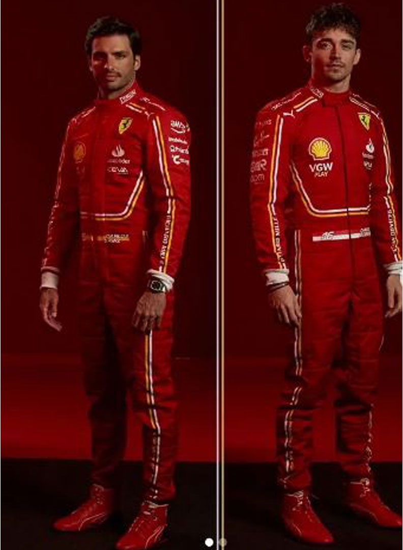 New Model 2024 Charles Leclrec Ferrari F1 Race Suit Go Kart Racing Suit