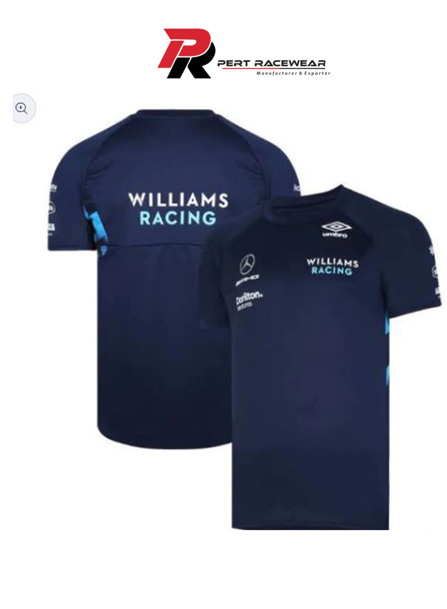 2022 Williams Racing Team Training  Navy Blue Jersey  Racing T-Shirt